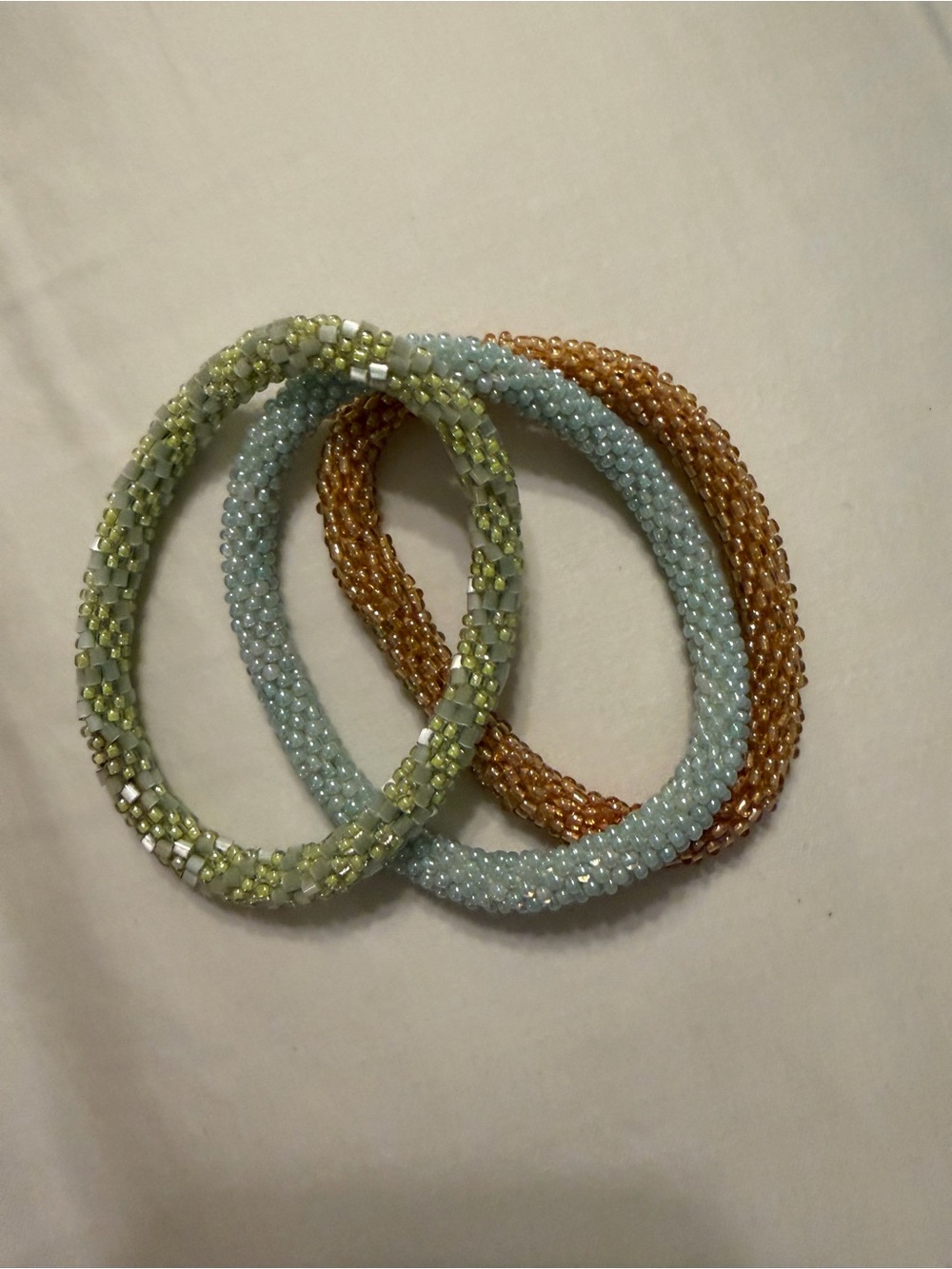 EUC Beaded roll on Bracelet set Nepalese bundle